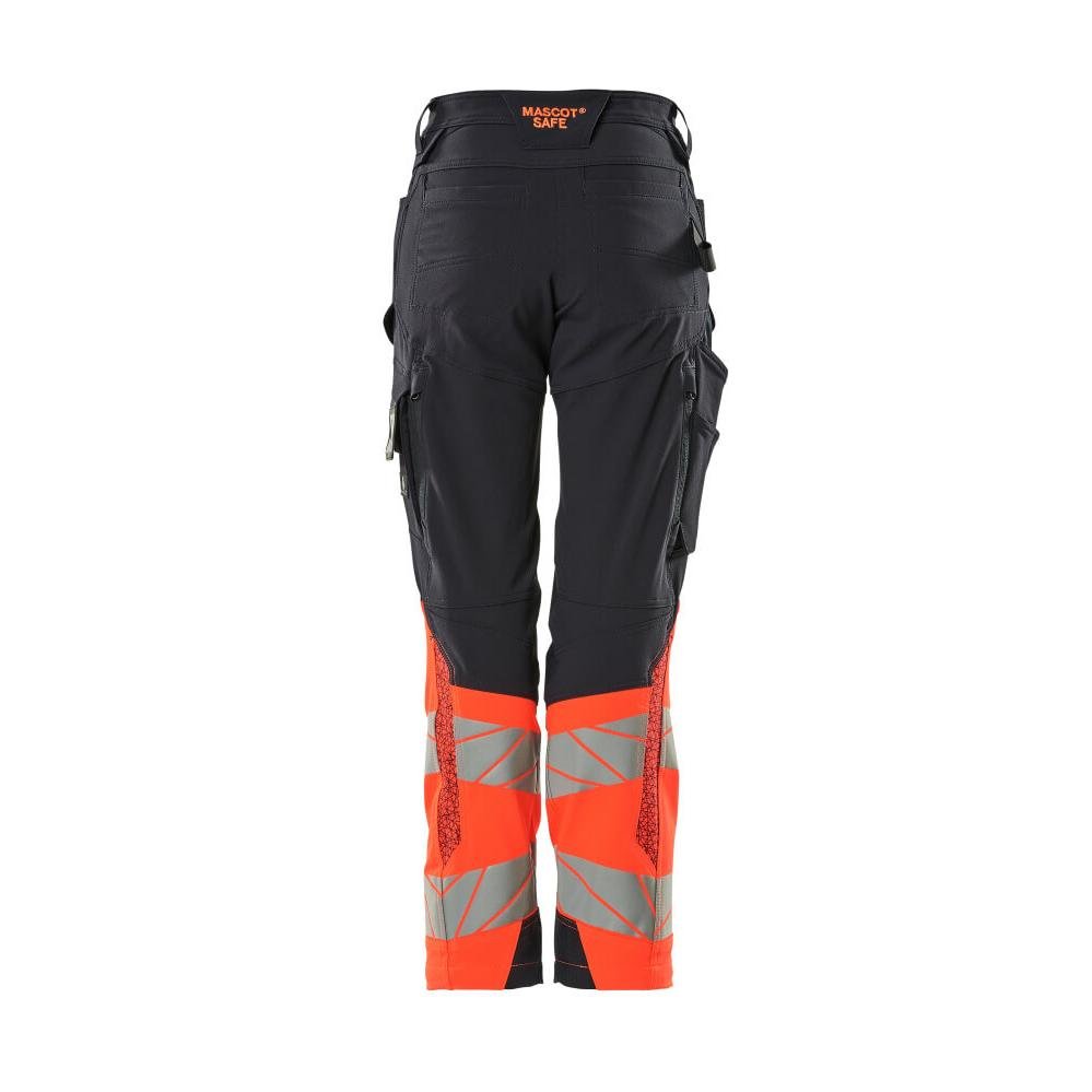 Calças femininas, DIAMOND, bolsos nos joelhos, calças elásticas