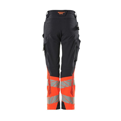 Calças femininas, DIAMOND, bolsos nos joelhos, calças elásticas