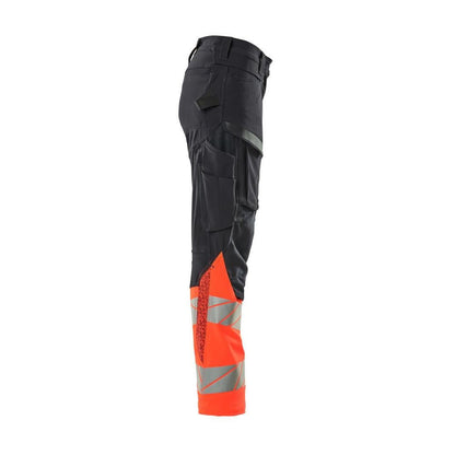 Calças femininas, DIAMOND, bolsos nos joelhos, calças elásticas