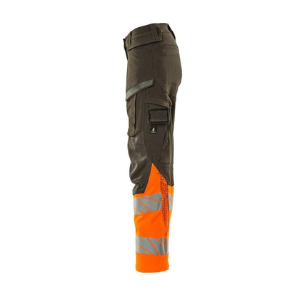 Calças femininas, DIAMOND, bolsos nos joelhos, calças elásticas