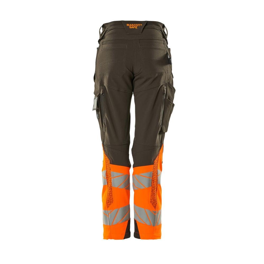 Calças femininas, DIAMOND, bolsos nos joelhos, calças elásticas