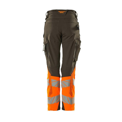 Calças femininas, DIAMOND, bolsos nos joelhos, calças elásticas