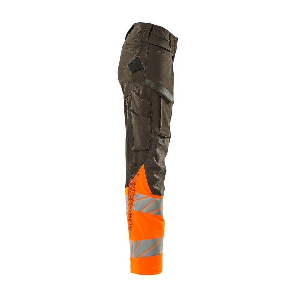 Calças femininas, DIAMOND, bolsos nos joelhos, calças elásticas