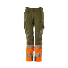 Calças femininas, DIAMOND, bolsos nos joelhos, calças elásticas