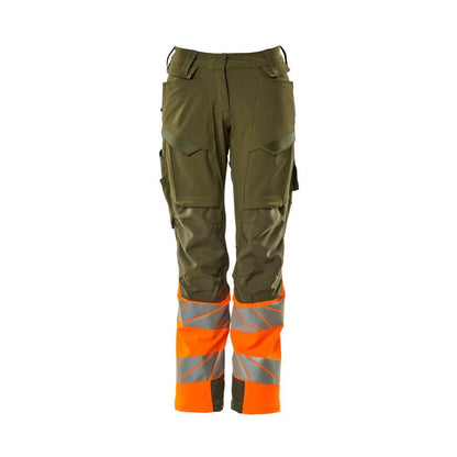 Calças femininas, DIAMOND, bolsos nos joelhos, calças elásticas