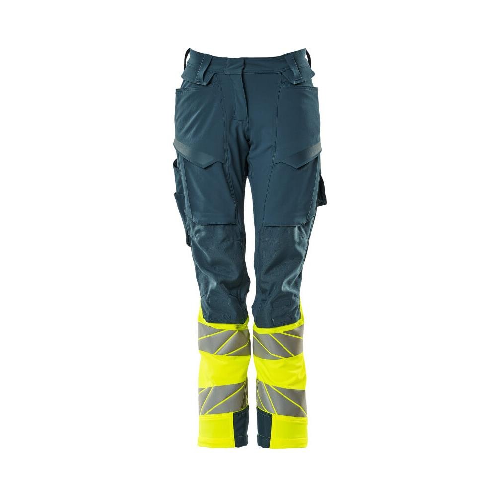 Calças femininas, DIAMOND, bolsos nos joelhos, calças elásticas