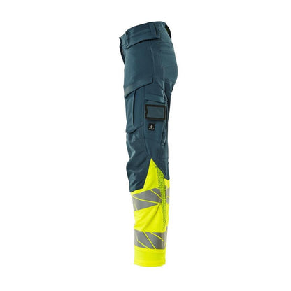 Calças femininas, DIAMOND, bolsos nos joelhos, calças elásticas