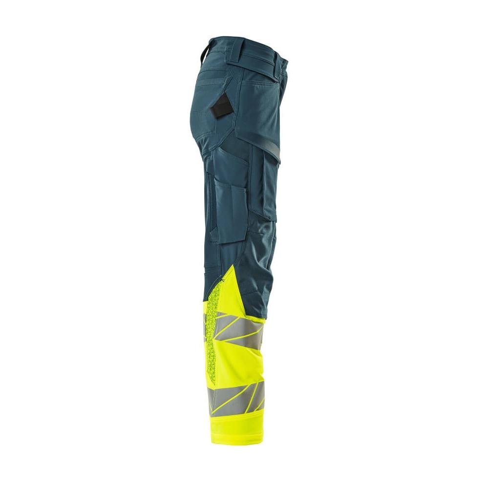 Calças femininas, DIAMOND, bolsos nos joelhos, calças elásticas