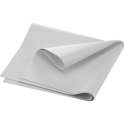 Um guardanapo Dunilin dobrado de forma limpa 40 x 60 cm 1/4 de dobra da Duni GmbH em cinza claro com textura suave é apresentado diante de um fundo branco simples.