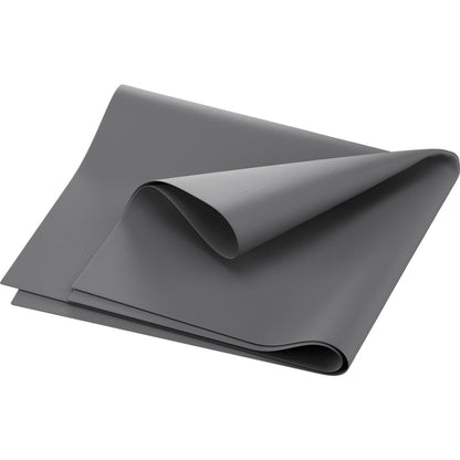 Um guardanapo Dunilin dobrado 40 x 60 cm 1/4 de dobra da Duni GmbH é mostrado diante de um fundo branco, exibindo sua cor cinza, as bordas visíveis e a leve textura.