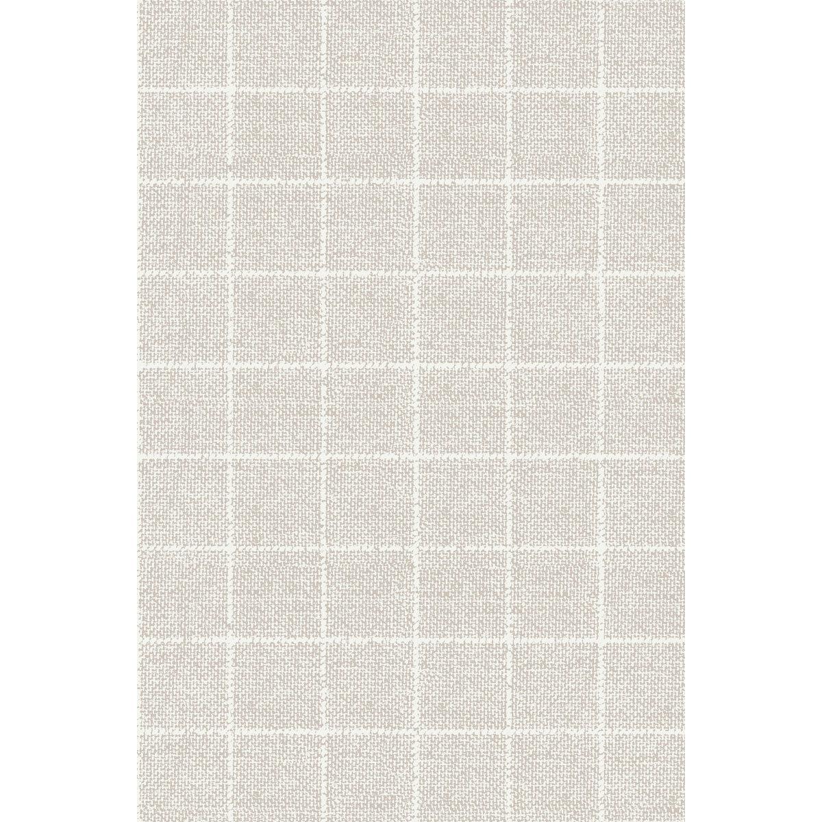 A close-up dos guardanapos Dunilin 40 x 60 cm 1/4 de dobra da Duni GmbH mostra um tecido bege claro com padrão de grade branca, que se destaca pela sua estrutura elegante, ideal para guardanapos de alta qualidade e decoração de mesa estilosa.