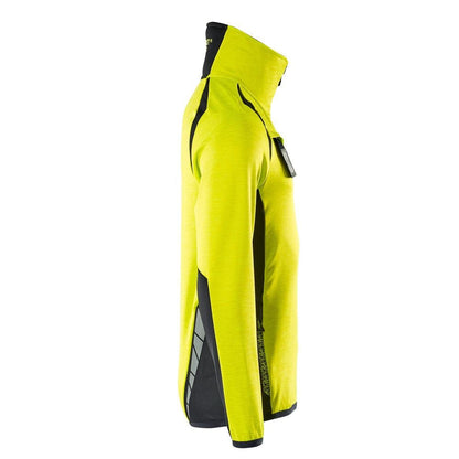 Suéter de lã com jaqueta micropolar com zíper curto