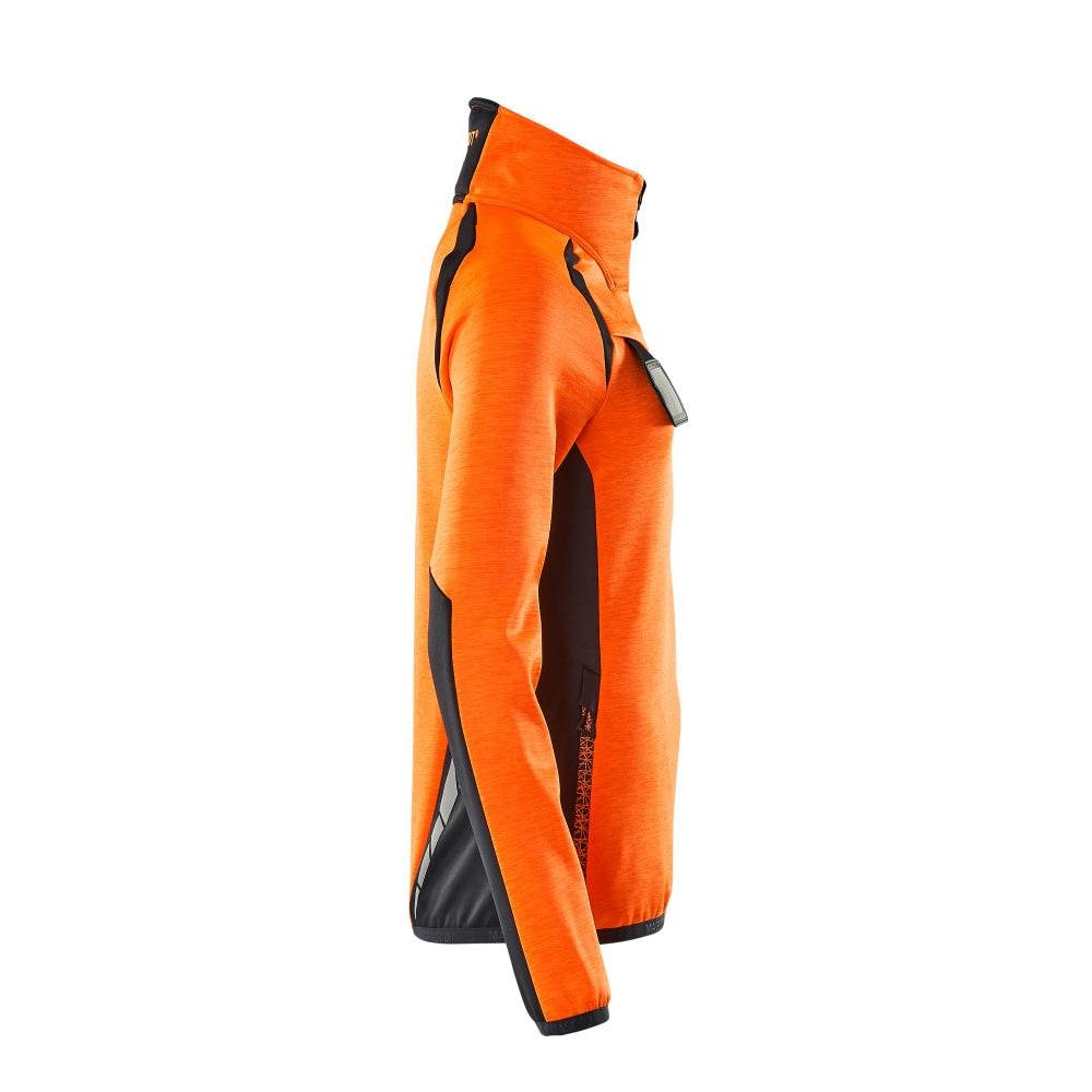 Suéter de lã com zíper curto, jaqueta feminina de microfleece