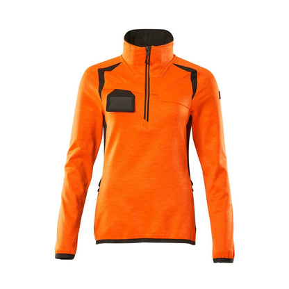 Suéter de lã com zíper curto, jaqueta feminina de microfleece