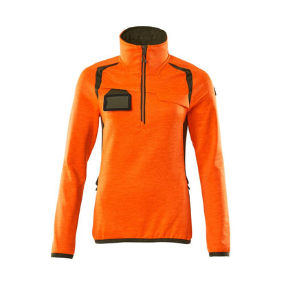 Suéter de lã com zíper curto, jaqueta feminina de microfleece