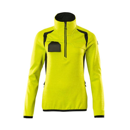 Suéter de lã com zíper curto, jaqueta feminina de microfleece