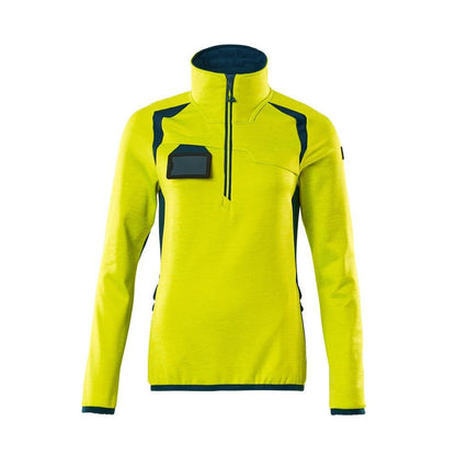 Suéter de lã com zíper curto, jaqueta feminina de microfleece