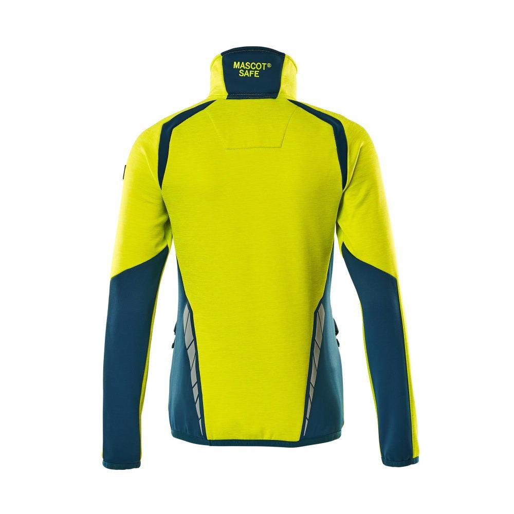 Suéter de lã com zíper curto, jaqueta feminina de microfleece