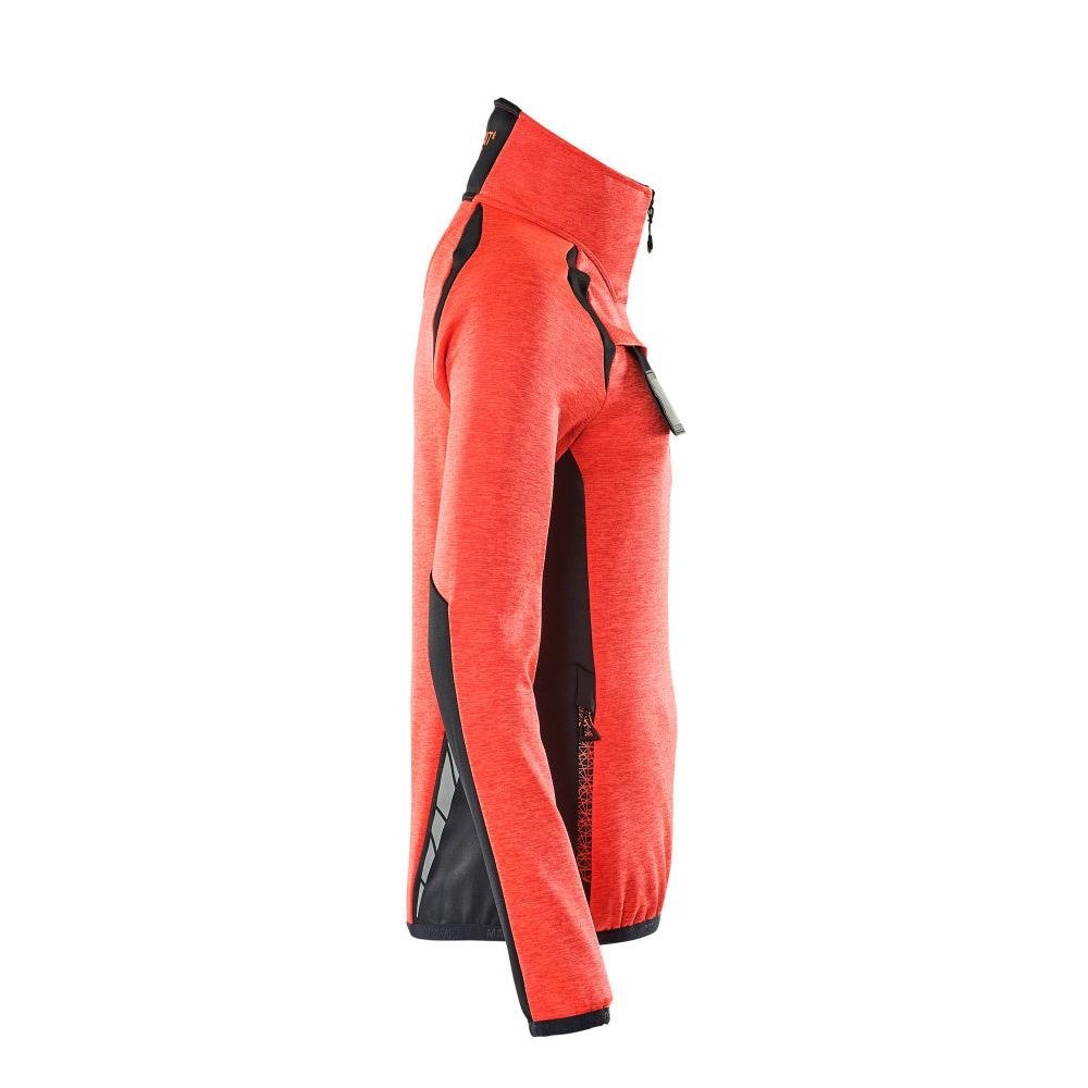 Suéter de lã com zíper curto, jaqueta feminina de microfleece