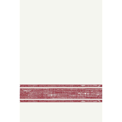 Um fundo branco com três linhas vermelhas bordadas paralelamente na parte inferior, perfeito para guardanapos de alta qualidade ou decoração de mesa como os guardanapos Dunilin 40 x 60 cm 1/4 de dobra da Duni GmbH.