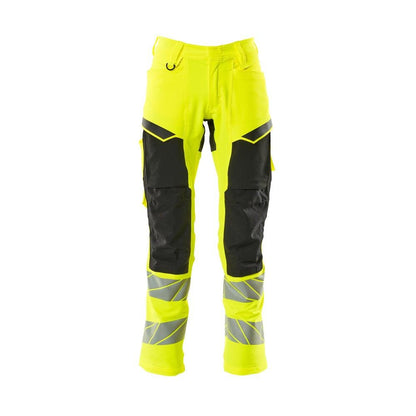 Calças com bolsos nos joelhos, calças ULTIMATE STRETCH, alta visibilidade amarelo/preto
