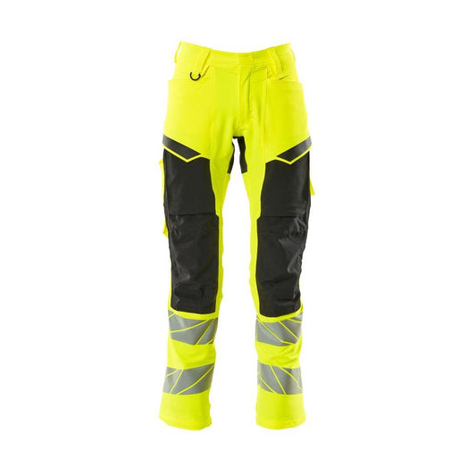 Calças com bolsos nos joelhos, calças ULTIMATE STRETCH, alta visibilidade amarelo/preto
