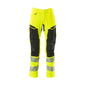Calças com bolsos nos joelhos, calças ULTIMATE STRETCH, alta visibilidade amarelo/preto