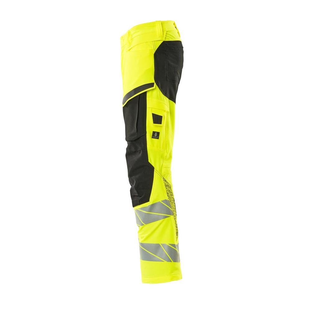 Calças com bolsos nos joelhos, calças ULTIMATE STRETCH, alta visibilidade amarelo/preto