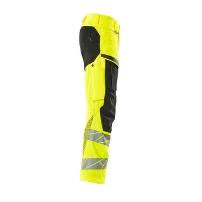Calças com bolsos nos joelhos, calças ULTIMATE STRETCH, alta visibilidade amarelo/preto