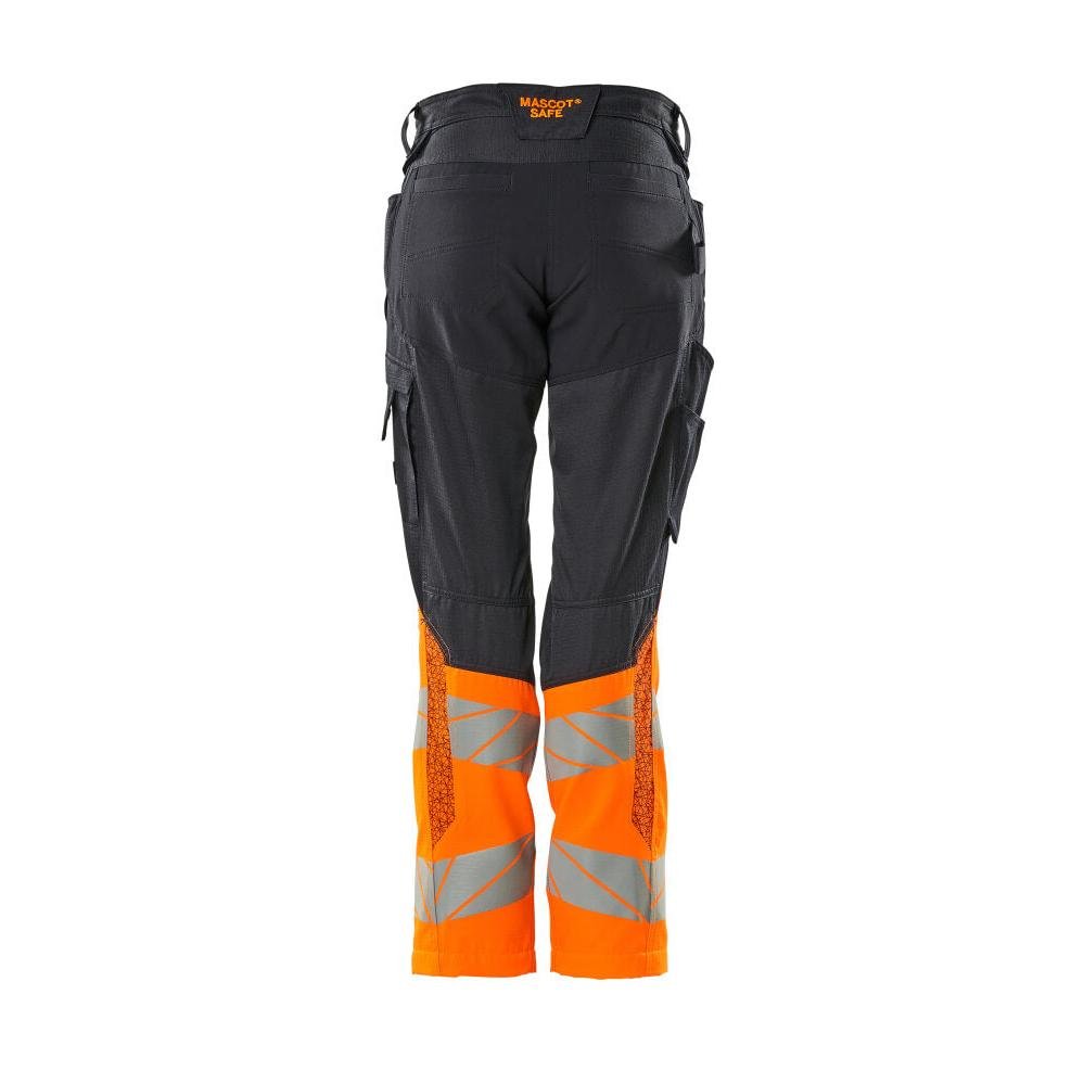Calças femininas, DIAMOND, bolsos nos joelhos, calças elásticas