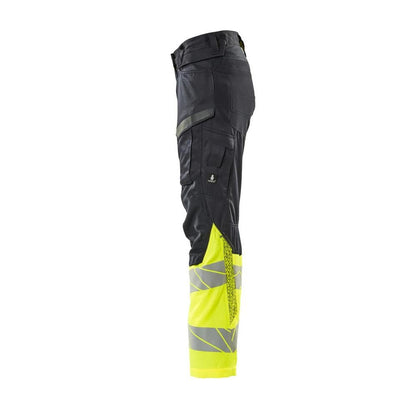 Calças femininas, DIAMOND, bolsos nos joelhos, calças elásticas