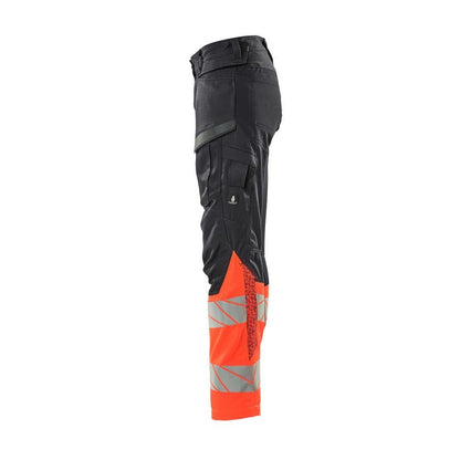 Calças femininas, DIAMOND, bolsos nos joelhos, calças elásticas