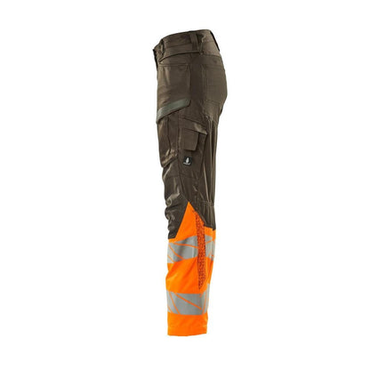 Calças femininas, DIAMOND, bolsos nos joelhos, calças elásticas