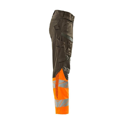 Calças femininas, DIAMOND, bolsos nos joelhos, calças elásticas