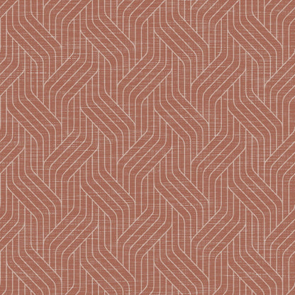 Os guardanapos Dunisoft 40 x 40 cm 1/4 dobra da Duni GmbH apresentam um padrão de espinha de peixe repetitivo com linhas finas em forma de V brancas em um vermelho discreto, conferindo aos guardanapos de alta qualidade um visual moderno e levemente texturizado.