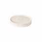 Uma tampa de cartão Coppa redonda, plana e de cor creme de 250/350 ml Branco da Duni GmbH (116x116x10 mm, 50 peças) com dois pequenos orifícios perto do centro é retratada sobre um fundo branco simples.