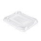 A tampa de rPET para Fibre Trays Caterline da Duni GmbH é uma tampa retangular clara (234x186x23 mm) feita de rPET transparente. Possui cantos chanfrados e bordas elevadas para um ajuste seguro em Fiber Trays. Entregue em embalagens com 220 unidades.
