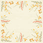 O canto de toalha de mesa Dunisilk+ 84x84cm Fall Beauty da Duni GmbH tem uma moldura bege, quadrada, com padrões de flores laranja, amarelas e vermelhas em cada canto. Um pacote de 20 - perfeito para destacar temas outonais e deixar o centro aberto para conteúdos.