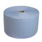 O rolo grande WypAll® L30 da Kimberly-Clark GmbH em azul com 750 toalhas é ideal para tarefas de limpeza industrial, pois é especialmente absorvente. Apresentado em fundo branco.