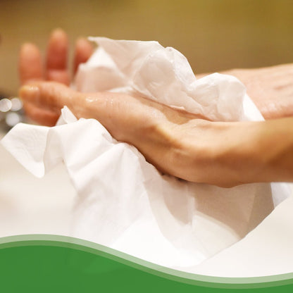 Uma pessoa lava as mãos com toalhas Hostess™ NATURA™ - dobragem em ziguezague, Pequena (23,00 cm x 25,00 cm) da Kimberly-Clark GmbH.