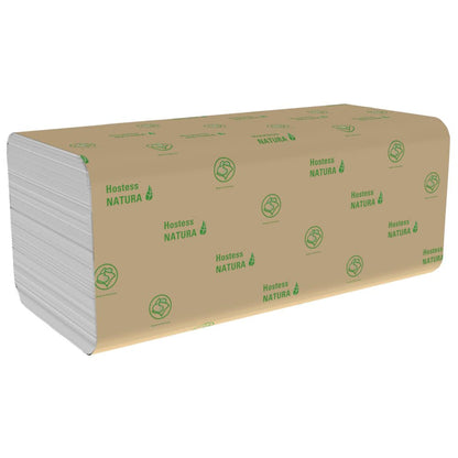 Uma pilha de toalhas Hostess™ NATURA™ - dobragem em ziguezague, Pequena (23,00 cm x 25,00 cm) da Kimberly-Clark GmbH em embalagem ecológica - toalhas ideais e ecológicas para qualquer ambiente.