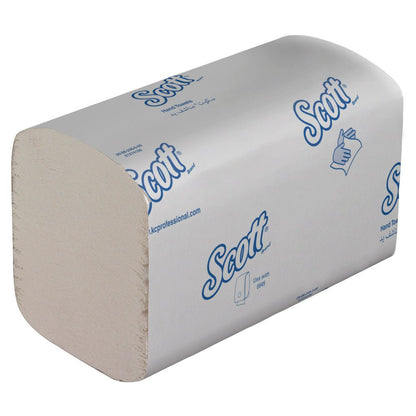 Toalhas interfolhadas Scott® ESSENTIAL™, Branco, Pequeno (15 x 340 folhas) da Kimberly-Clark GmbH na caixa: embaladas higienicamente com o logotipo azul da Scott. Perfeito para casas de banho com muito movimento e fácil retirada de dispensadores.