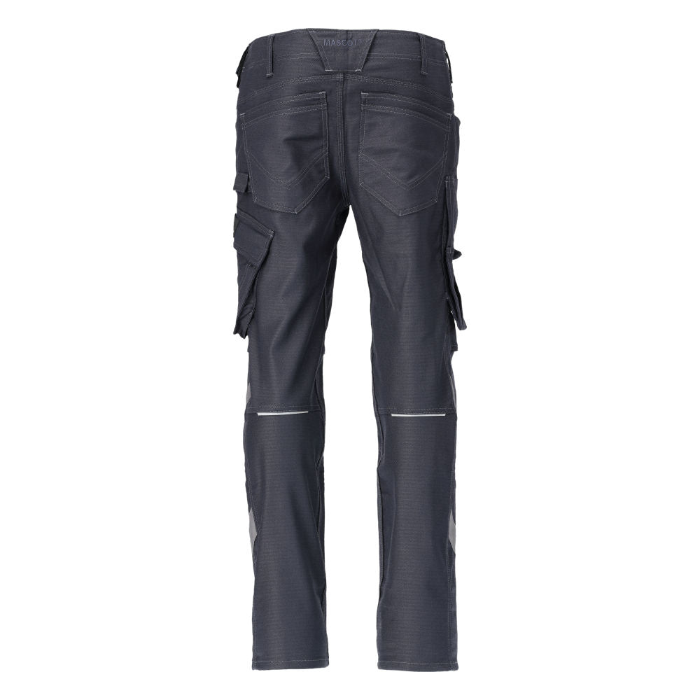 Calças com bolsos nos joelhos, calças de algodão+