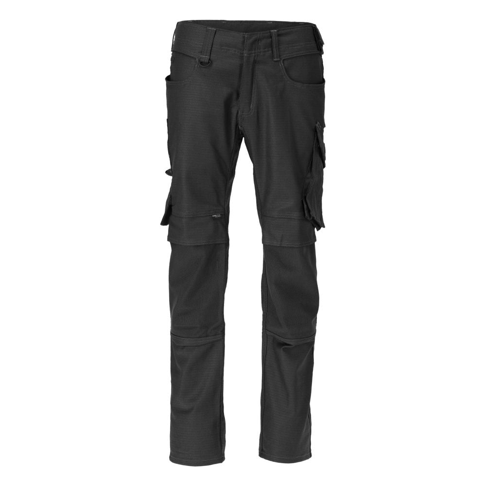 Calças com bolsos nos joelhos, calças de algodão+
