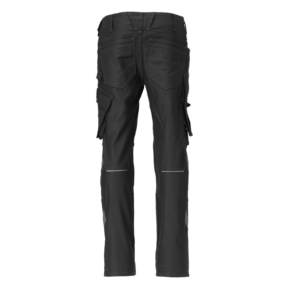 Calças com bolsos nos joelhos, calças de algodão+