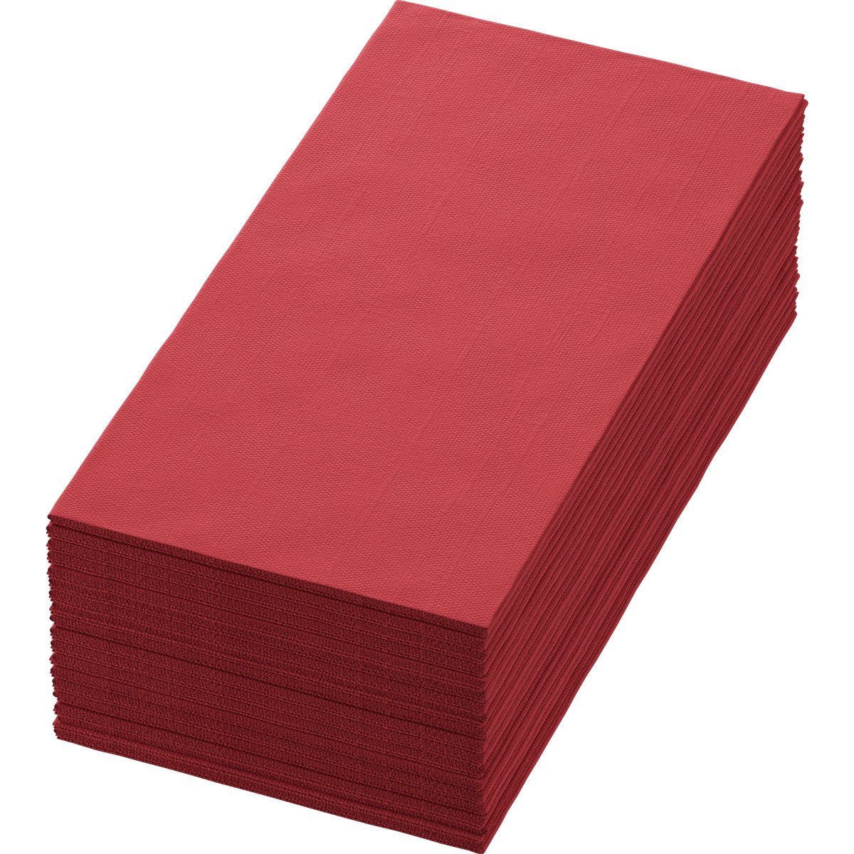 Uma pilha de guardanapos retangulares Bio-Dunisoft 40 x 40 cm 1/8 Buchfalz da Duni GmbH está ordenadamente empilhada sobre um fundo branco.