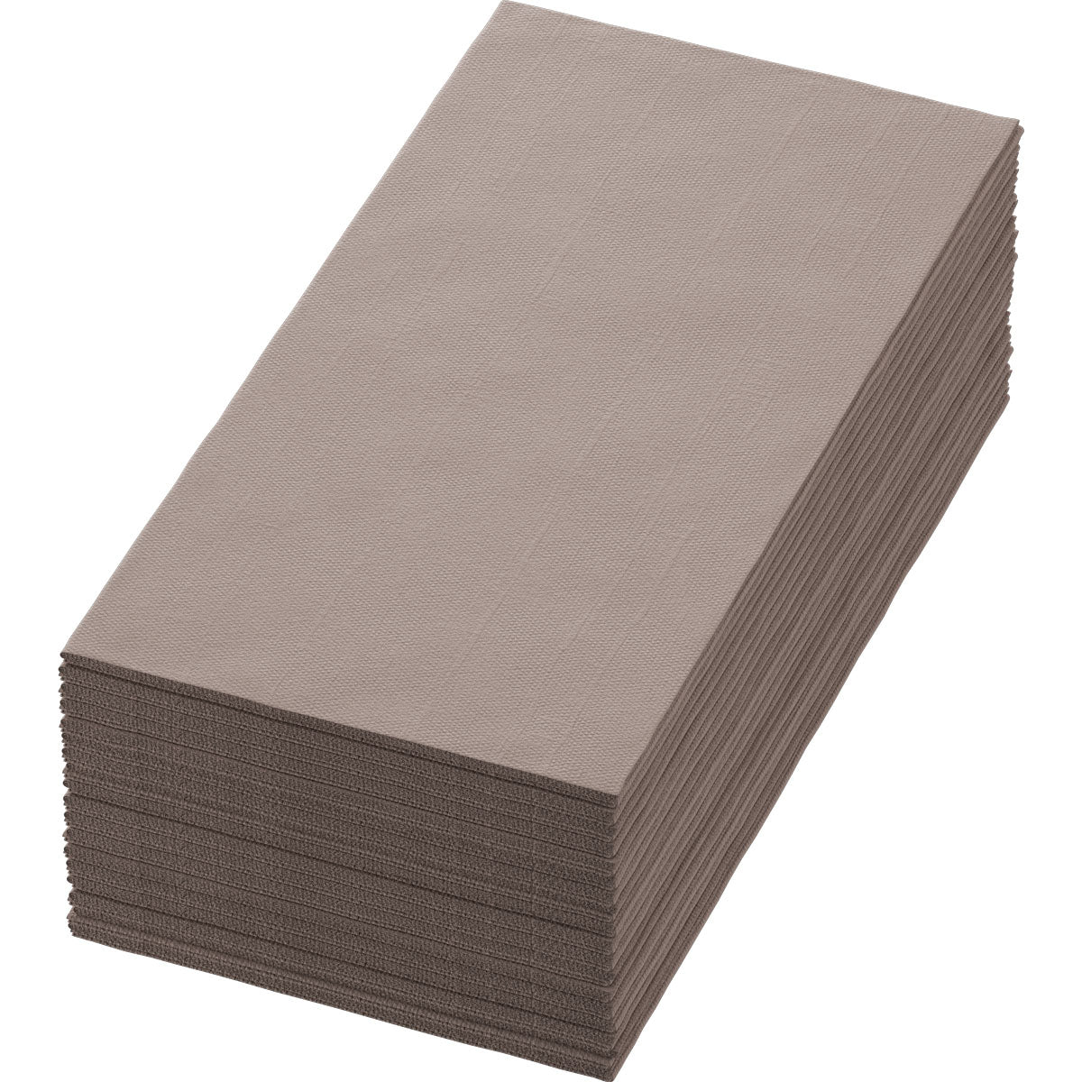 É mostrado uma pilha de guardanapos Bio-Dunisoft 40 x 40 cm 1/8 Buchfalz da Duni GmbH sobre um fundo branco. Os guardanapos ecológicos e biodegradáveis estão bem alinhados e aparecem como uma escolha ecológica não utilizada.