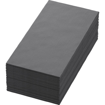 Uma pilha de guardanapos retangulares Bio-Dunisoft 40 x 40 cm 1/8 Buchfalz da Duni GmbH está ordenadamente apresentada sobre um fundo branco.