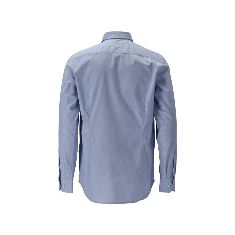 Camisa, corte justo, stretch, azul claro