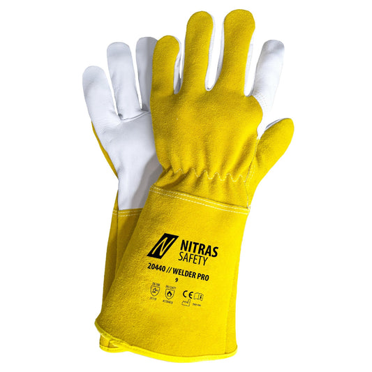 NITRAS WELDER PRO, luvas de soldagem, ocre / cinza